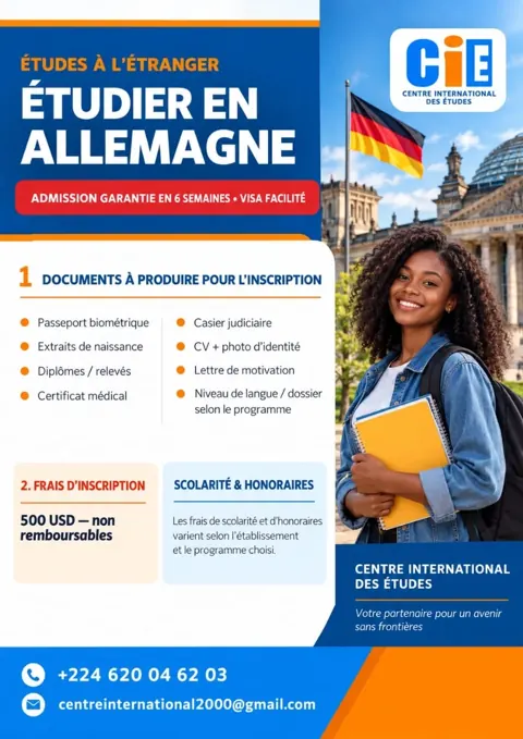Affiche : étudier en Allemagne avec le Centre International des Études
